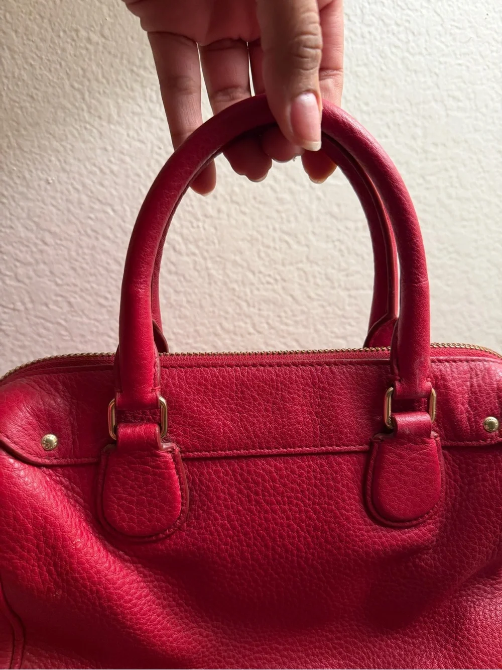 Coach Red Leather Mini Bennet Satchel (Straps Included)